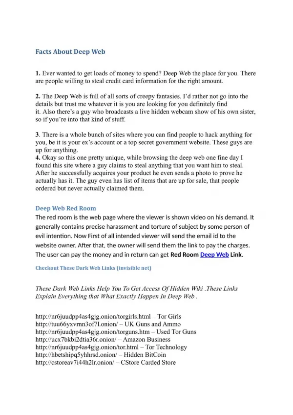 deep web links