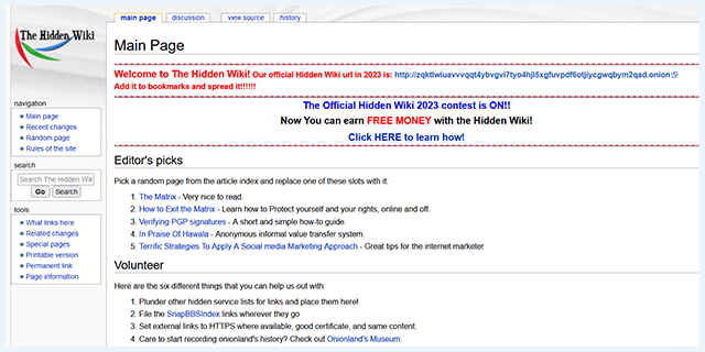 links the hidden wiki